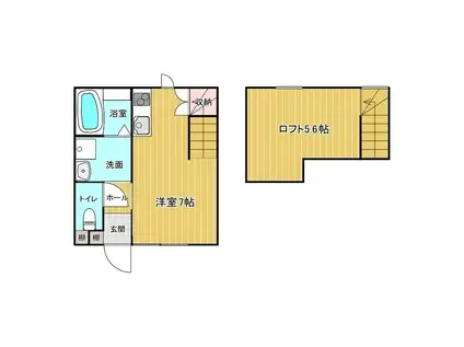 ウィステリア(ワンルーム/1階)の間取り写真