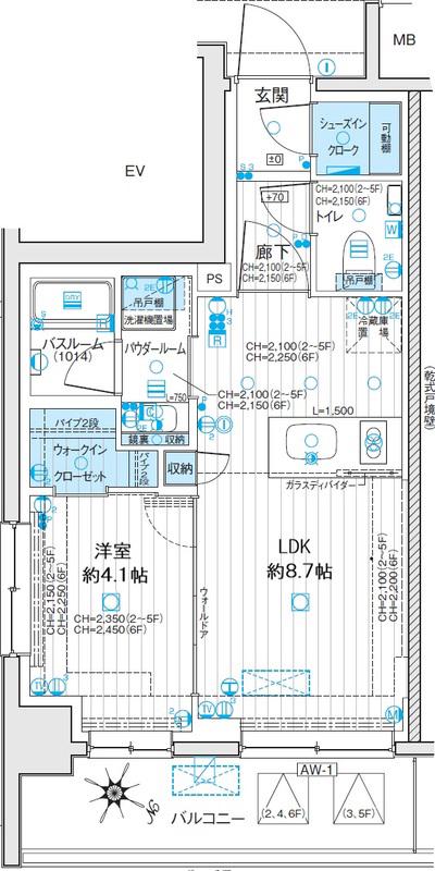 デュオステージ浦和岸町(1LDK/2階)の間取り写真