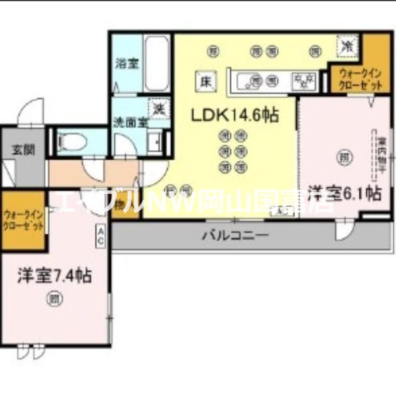 フェリックス(2LDK/1階)の間取り写真