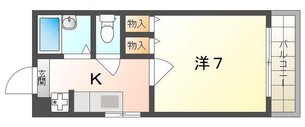 ハイエストキャッスルマンション(1K/1階)の間取り写真
