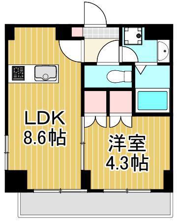 ロイジェント西新井(1LDK/1階)の間取り写真