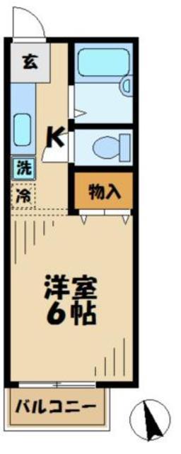 コマハイツ(1K/1階)の間取り写真