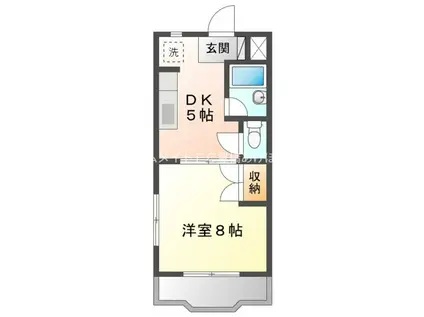 グランシャリオII(1DK/2階)の間取り写真