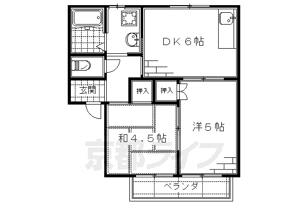 多田ハイツII(2DK/2階)の間取り写真