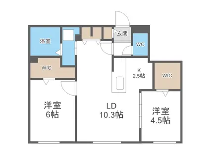 リッツグランデ八軒(2LDK/4階)の間取り写真