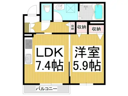 ノヴァーリス(1LDK/3階)の間取り写真