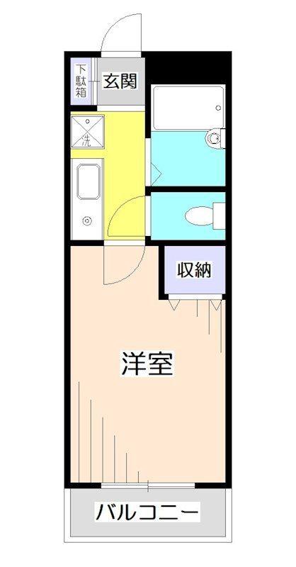 サニーハウス(1K/3階)の間取り写真