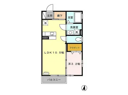 BLUEBERRY I・III(1LDK/2階)の間取り写真