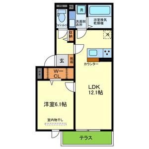 YKメゾン舞子台(1LDK/1階)の間取り写真