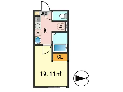 アルマ西小岩(1K/2階)の間取り写真