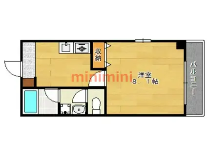 グリーンハイツ豊川II(1K/3階)の間取り写真