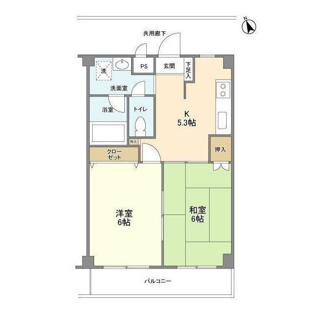 サンライズ東和(2K/3階)の間取り写真