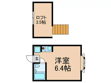 ライフピア リオン(ワンルーム/2階)の間取り写真