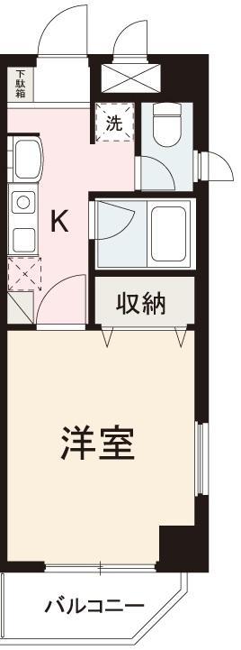 富士ソレイユ(1K/2階)の間取り写真