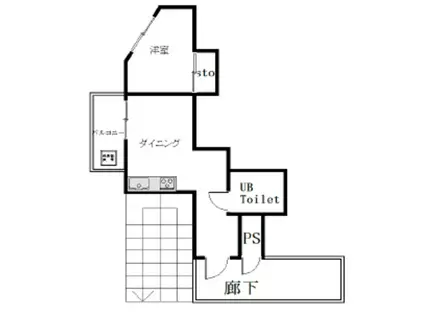 ヴェラハイツ西尾久(1DK/3階)の間取り写真