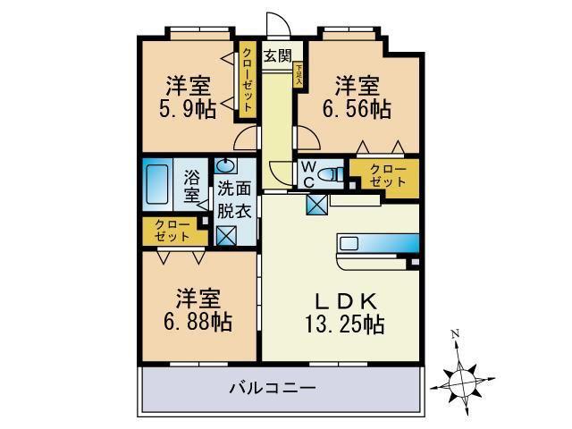 LEGEND小笹(3LDK/2階)の間取り写真