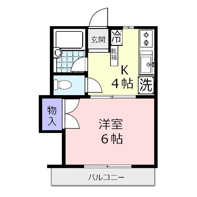 第3コーポ(1K/2階)の間取り写真