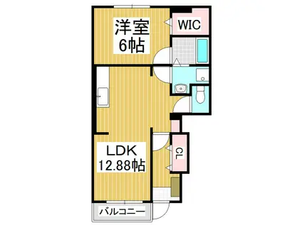 ヴィラ ブライト(1LDK/1階)の間取り写真