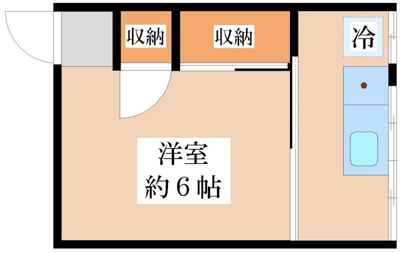 大津荘(1K/2階)の間取り写真