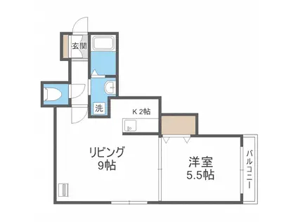 フォンテーヌ福住(1LDK/4階)の間取り写真