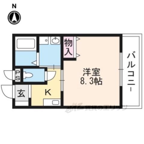 WIND MILL本町(1K/1階)の間取り写真