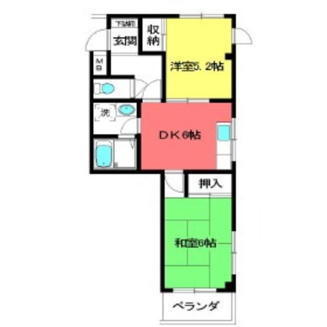 マンション伊興(2DK/4階)の間取り写真