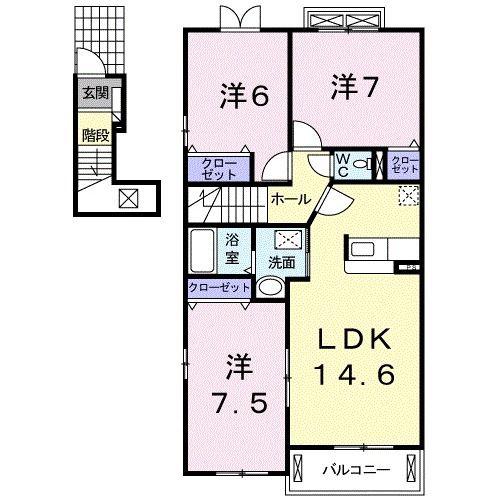 ALA・ANGE(3LDK/2階)の間取り写真