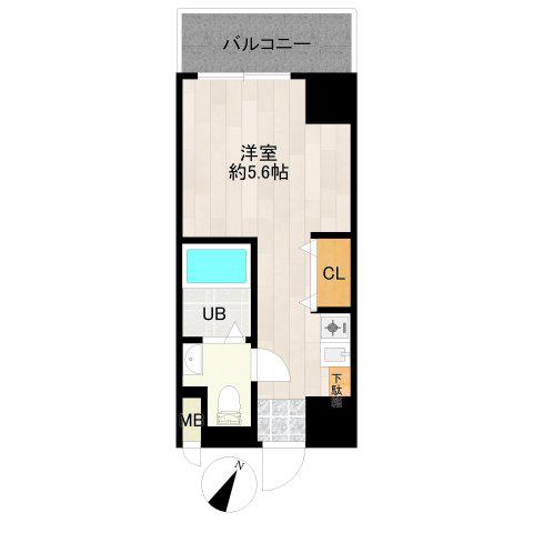 パティオ京橋(ワンルーム/4階)の間取り写真