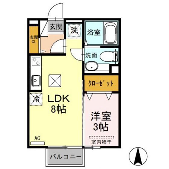 メゾンソニア(1LDK/1階)の間取り写真