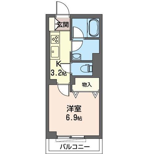 ショコラ(1K/2階)の間取り写真