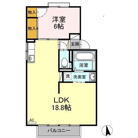 ル・プレジールK(1LDK/2階)の間取り写真