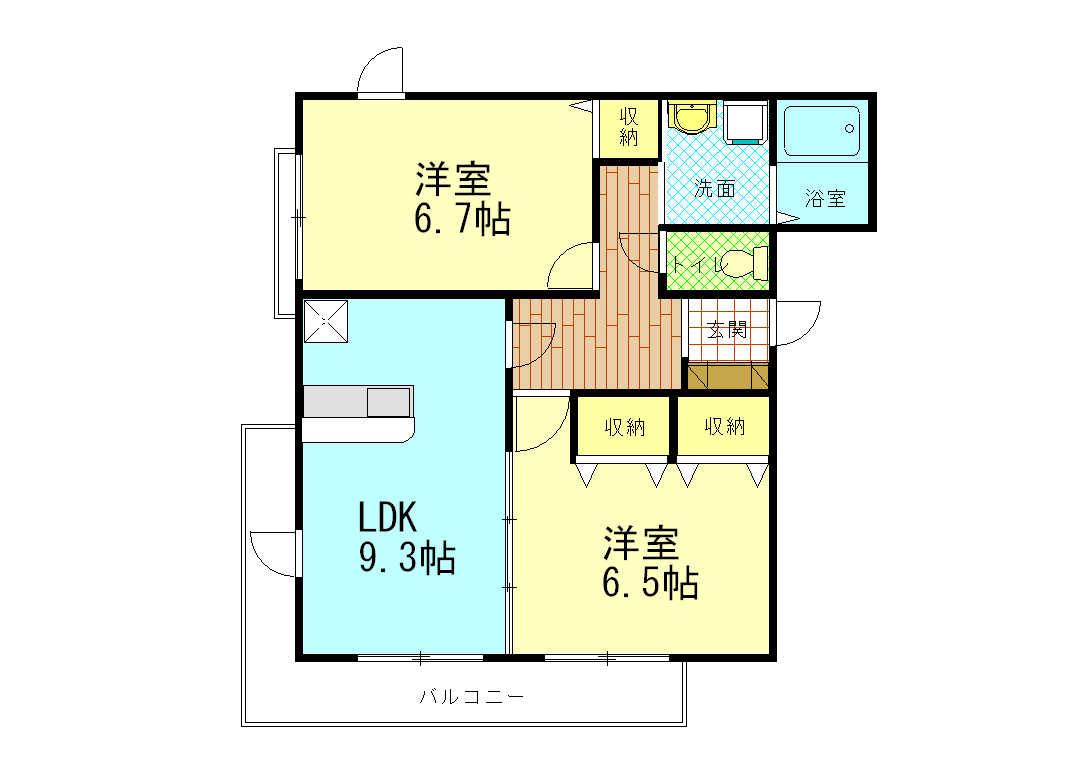 テージス(2LDK/3階)の間取り写真