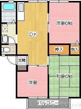 サンビレッヂ新和B棟(3DK/2階)の間取り写真