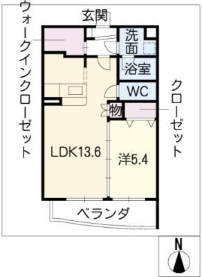 モンシャトー(1LDK/3階)の間取り写真