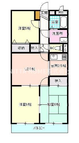 エスポワールM2(3LDK/1階)の間取り写真