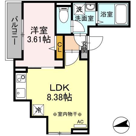 リベルテ(1LDK/3階)の間取り写真
