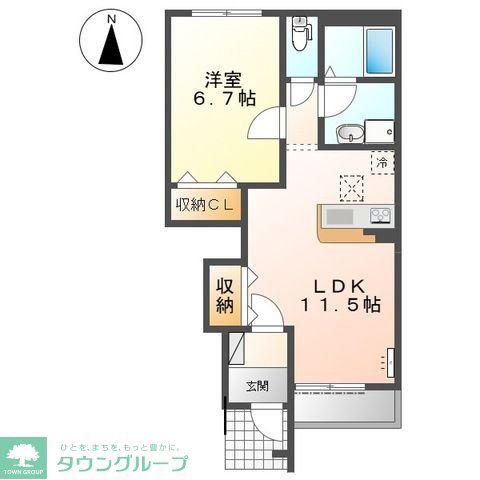 サン フォレスタ A(1LDK/1階)の間取り写真