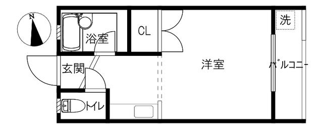 シャルム川原(ワンルーム/1階)の間取り写真
