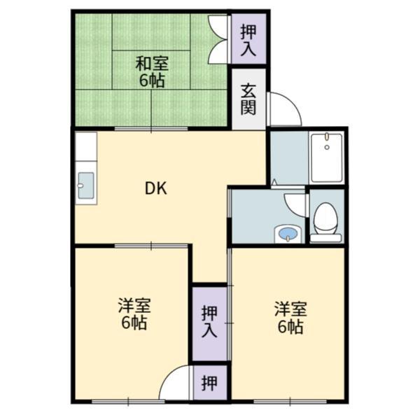 善和ハイツC(3DK/2階)の間取り写真