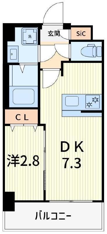 ドゥーエ青砥(1LDK/4階)の間取り写真