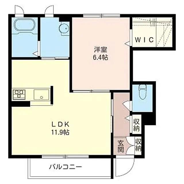 サニーフラットIII(1LDK/1階)の間取り写真