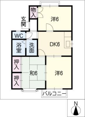 ソシア各務原(3DK/2階)の間取り写真