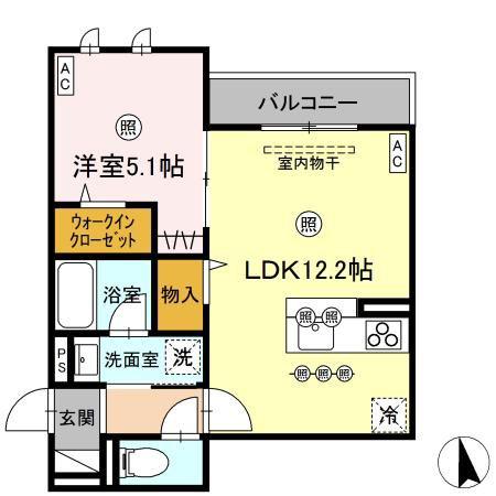 D-RESIDENCE川口3丁目E(1LDK/2階)の間取り写真