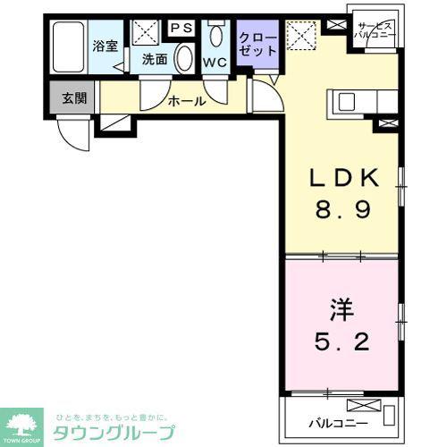 ル・リアン柏の葉II(1LDK/3階)の間取り写真