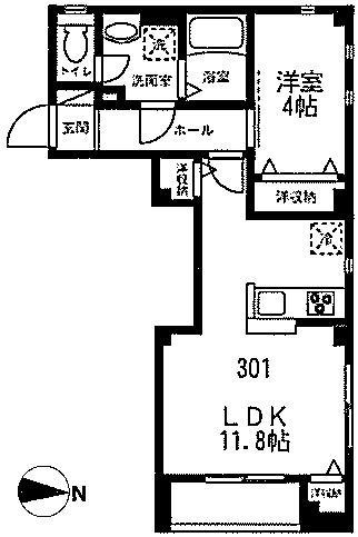 ヘリテージ椎名町 A棟(1LDK/3階)の間取り写真