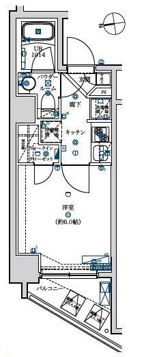 フェルクルールプレスト目白(1K/4階)の間取り写真