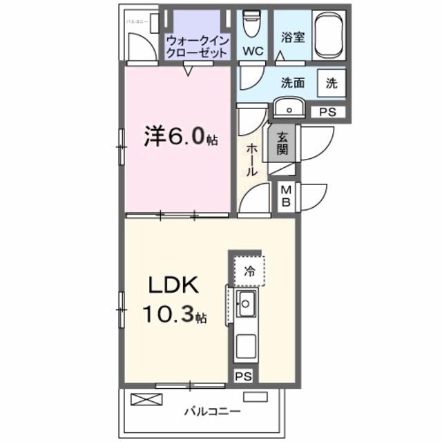 VILLA PURUMIE(1LDK/3階)の間取り写真
