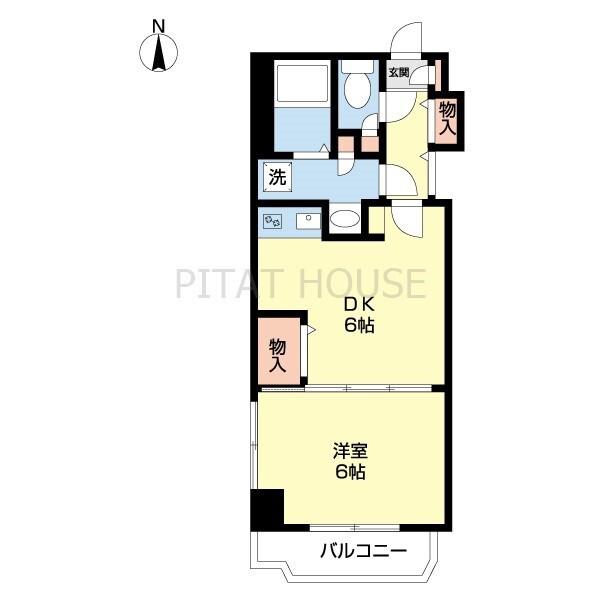 十三番丁ホームズ(1DK/6階)の間取り写真