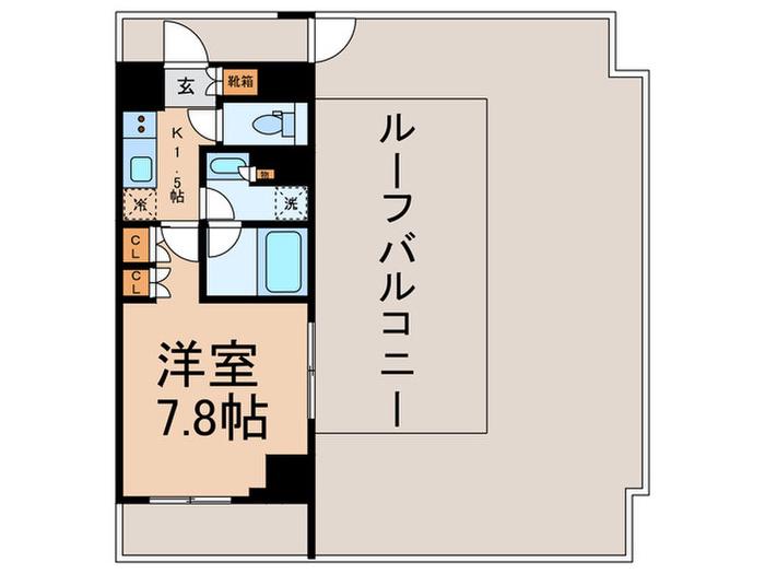 レジディア目黒IV(1K/4階)の間取り写真