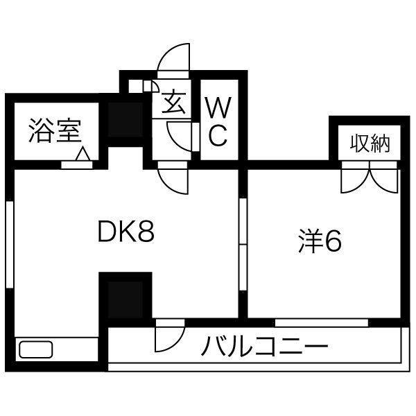 ステイブルS17(1LDK/6階)の間取り写真